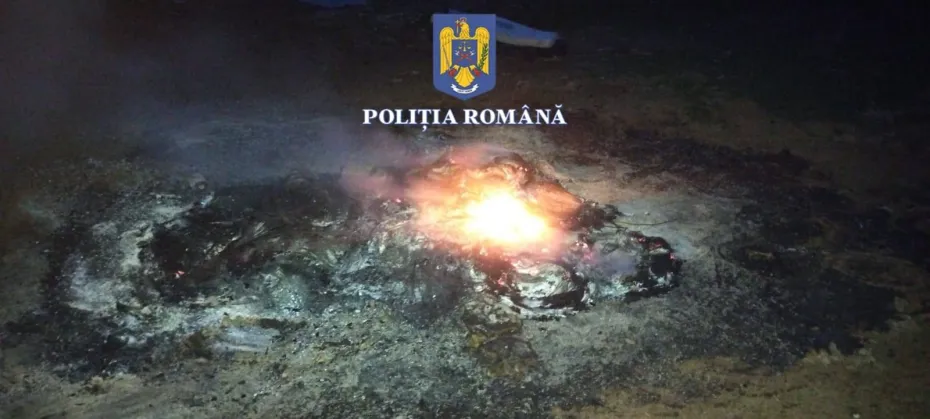 Foto OLT: Cercetat penal după ce a dat foc mai multor anvelope, pe câmp 