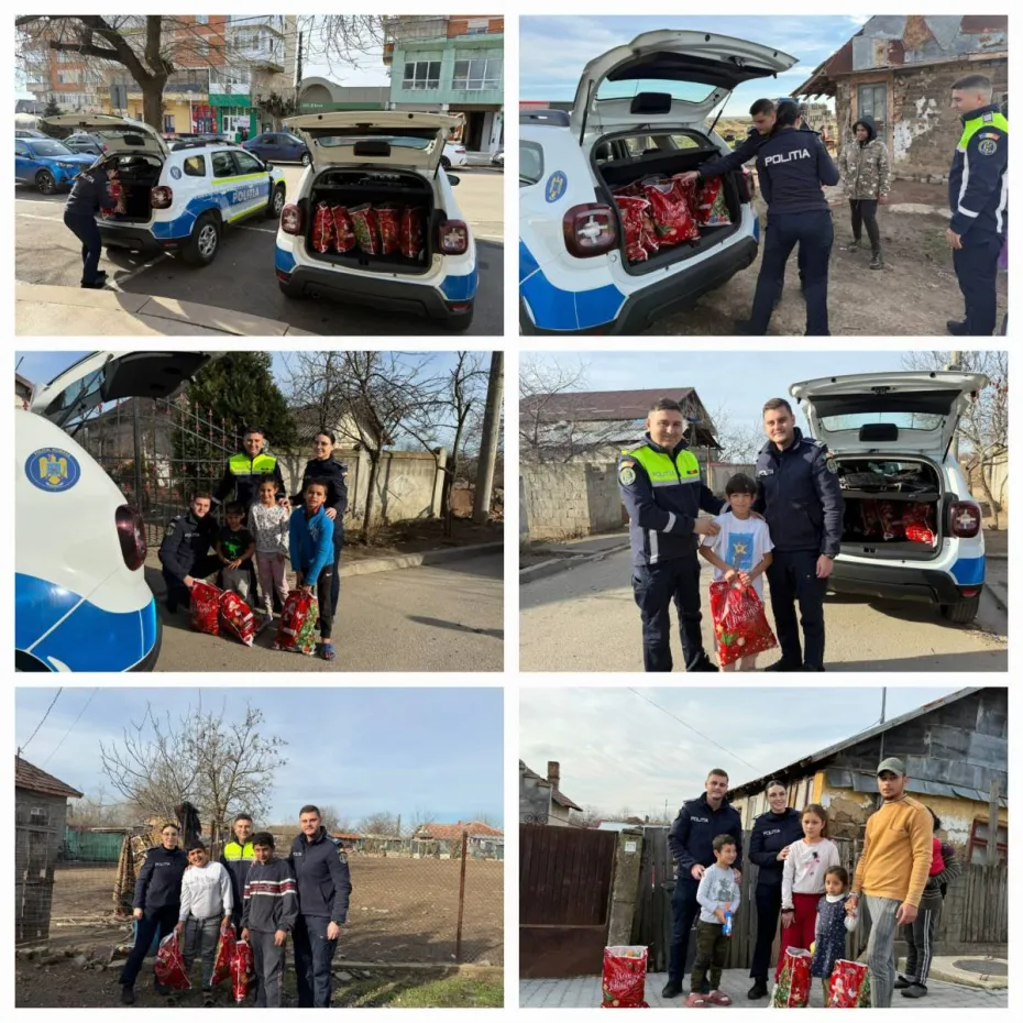 Foto Polițiștii doljeni au fost spiridușii lui Moș Crăciun 
