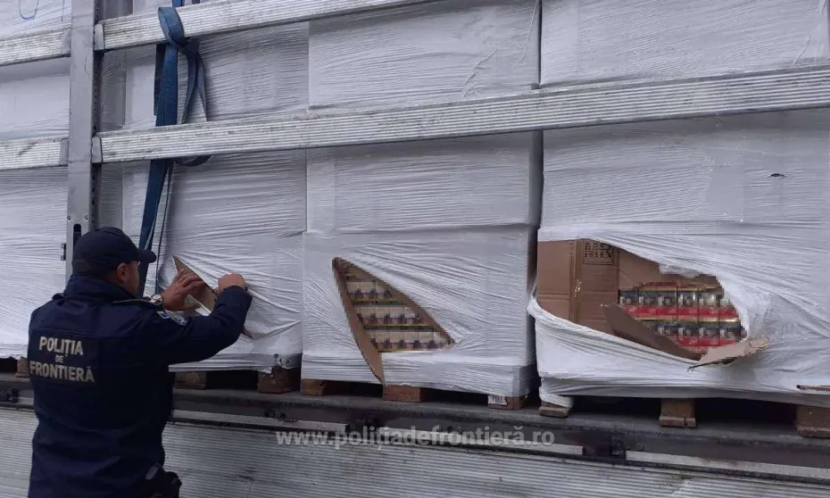 Foto Contrabandă de proporții! Polițiștii de frontieră doljeni au confiscat 4 milioane de țigarete