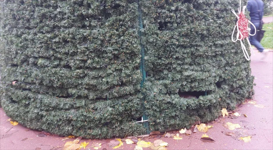 Foto Târg de iarnă cu sclipici în centrul Craiovei, brad de avarie în Craiovița Nouă 