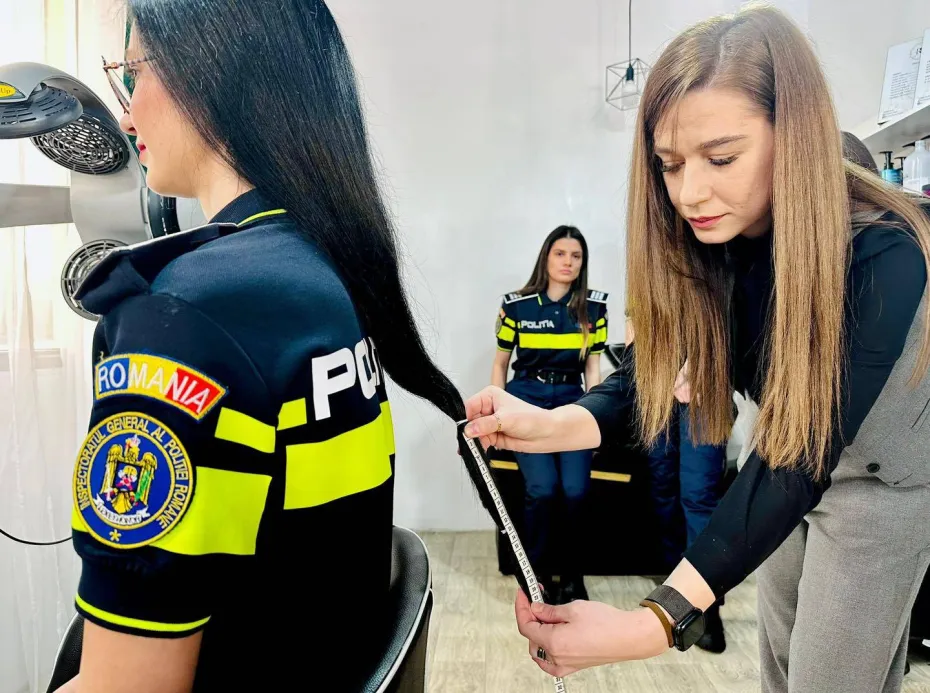 Foto Polițiste din Gorj au donat păr pentru femeile bolnave de cancer, de Ziua Internațională de Luptă Împotriva Cancerului