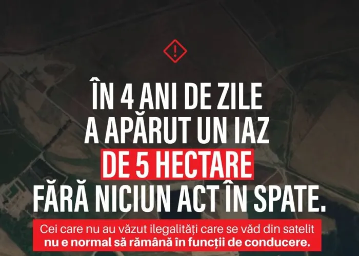 Foto Balastiere ilegale în Olt, vizibile din satelit: „Crater de 5 hectare săpat în 4 ani, fără acte”