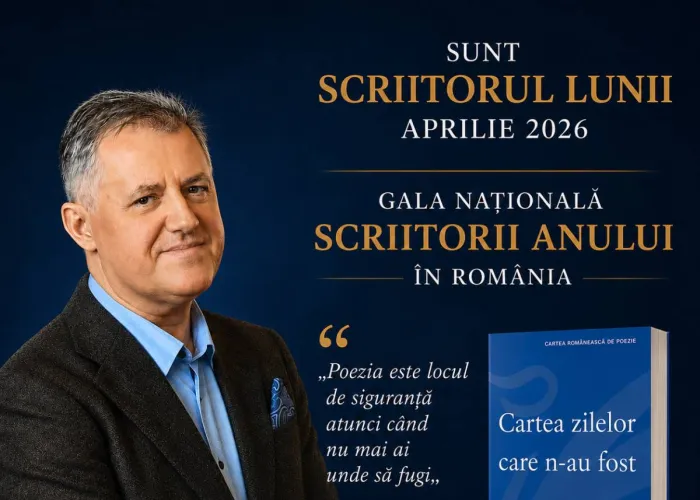 Foto Mihai Firică, desemnat Scriitorul lunii aprilie 2026 și nominalizat la titlul de Scriitorul Anului în România