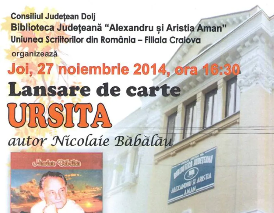 Foto «Ursita», de Nicolaie Băbălău, se lansează azi la «Aman»