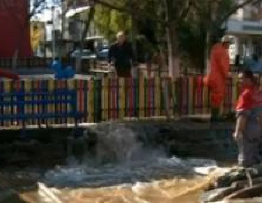 Foto Dorel loveşte din nou...un hidrant! Timp de trei ore apa a curs şuvoaie pe cel mai important bulevard din Craiova, iar furnizarea apei potabile a fost întreruptă