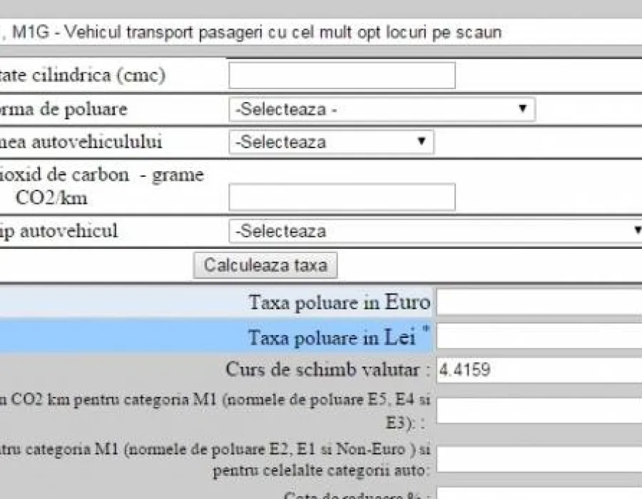 Foto TIMBRU DE MEDIU 2016: Calculator TAXA AURO 2016 ANAF