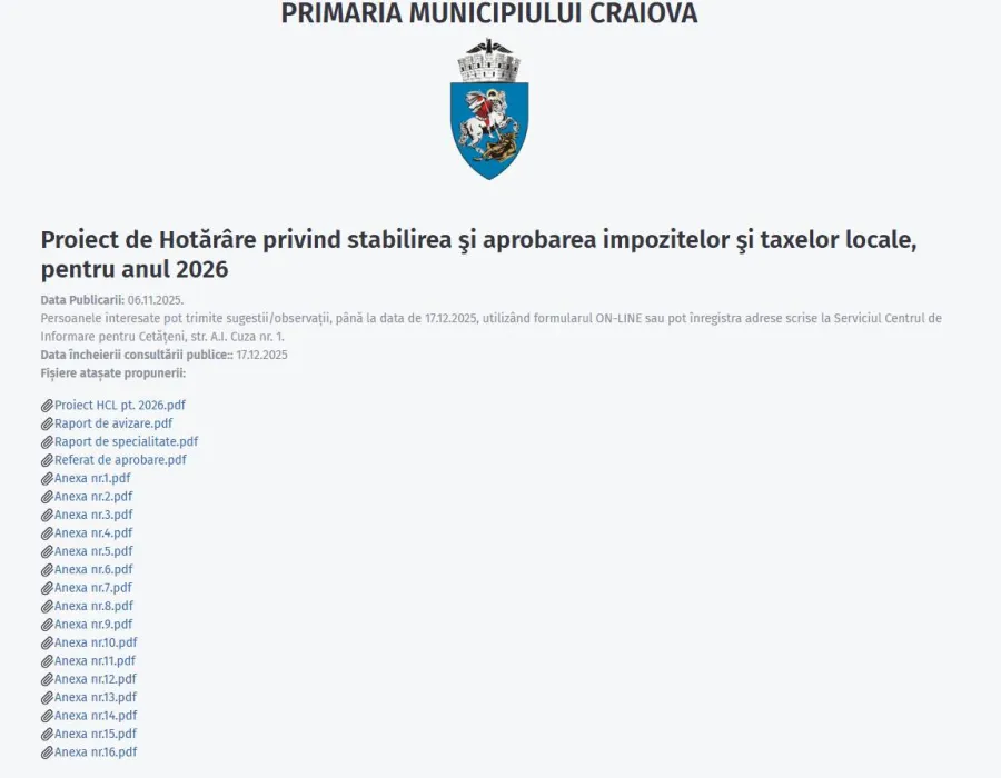 Foto Primăria invită cetățenii să participe la consultarea publică asupra taxelor locale