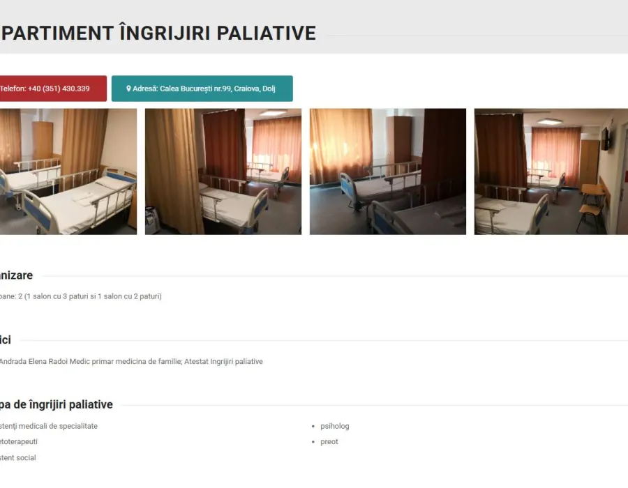 Foto Îngrijiri paliative la Spitalul Clinic de Neuropsihiatrie Craiova. Care sunt criteriile de internare 