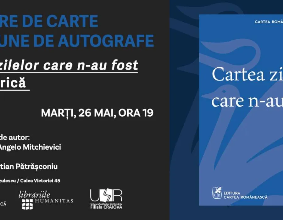 Foto Mihai Firică lansează volumul de poezie „Cartea zilelor care n-au fost” la Librăria Humanitas Kretzulescu din București
