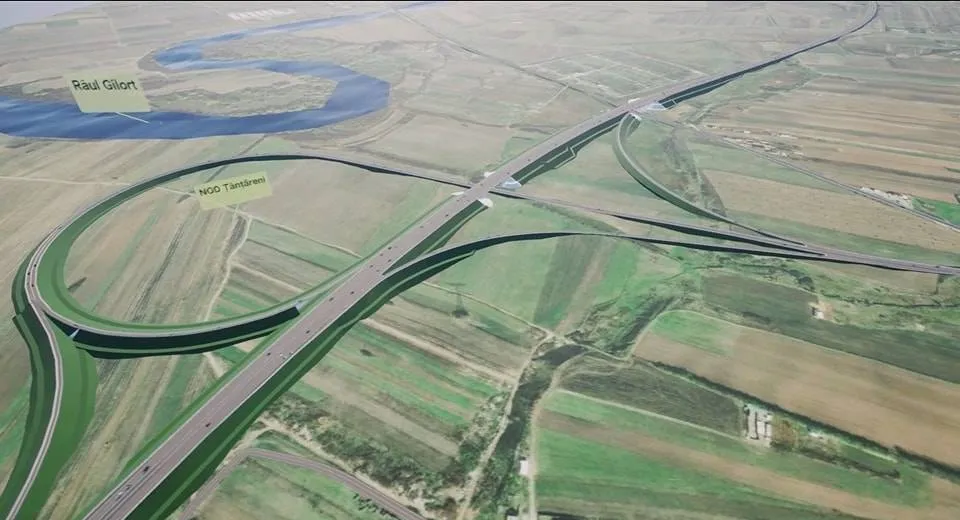 Foto  Construcția lotului patru al drumului de mare viteză Craiova - Târgu Jiu, în linie dreaptă