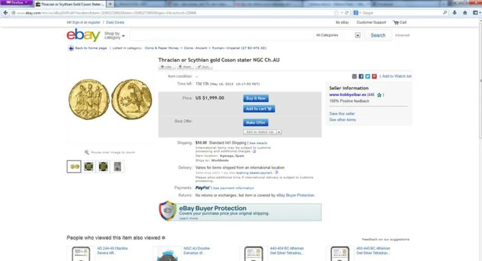 Foto Aurul dacilor, la vânzare pe eBay