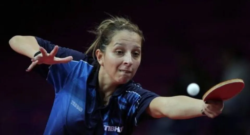 Foto Elizabeta Samara, AUR la Europenele de tenis de masă