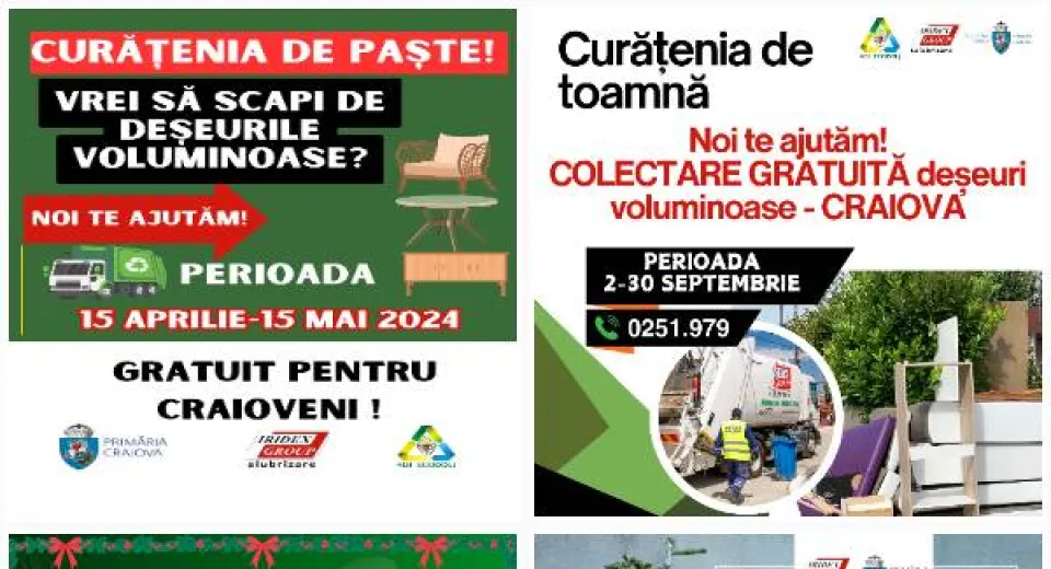 Foto Cum ne „surprinde” Primăria Craiova cu periodicele campanii gratuite de ridicare a deșeurilor...care nu sunt deloc gratuite