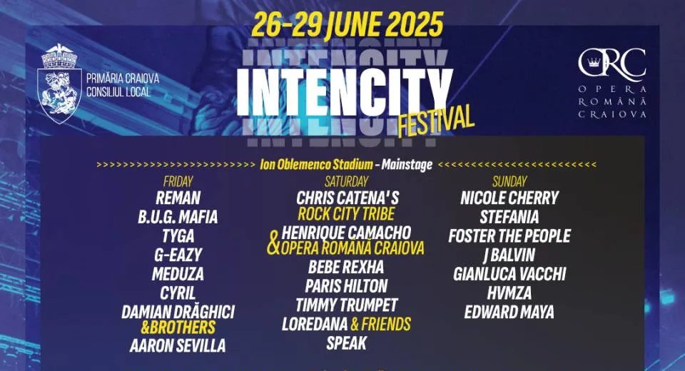 Foto Așteptarea a luat sfârșit: Festivalul IntenCity dezvăluie lineup-ul complet pentru cele patru zile de show-uri memorabile