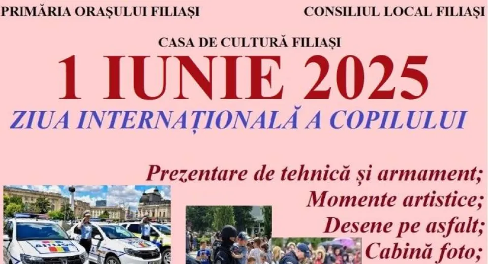 Foto Ziua Copilului la Filiași: Spectacol, jocuri și prezentări de tehnică