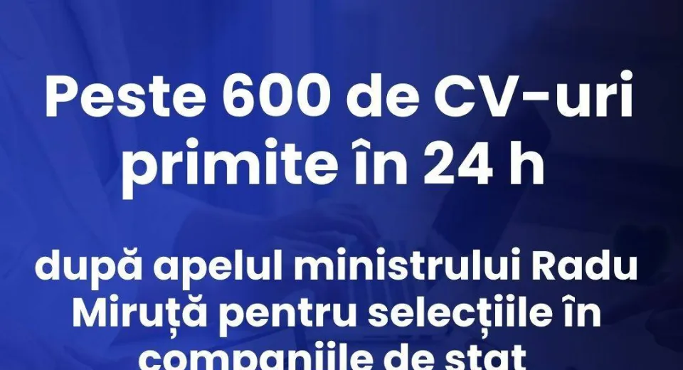 Foto Peste 600 de CV-uri în doar 24 de ore după apelul ministrului Economiei