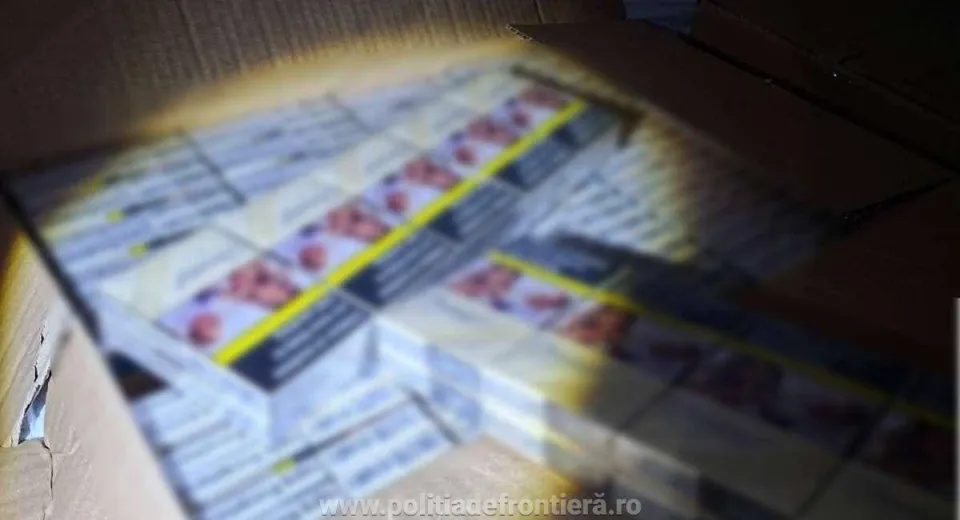 Foto Peste 11.000.000 de țigarete, în valoare de peste 16 milioane de lei, descoperite de polițiștii de frontieră doljeni în două camioane