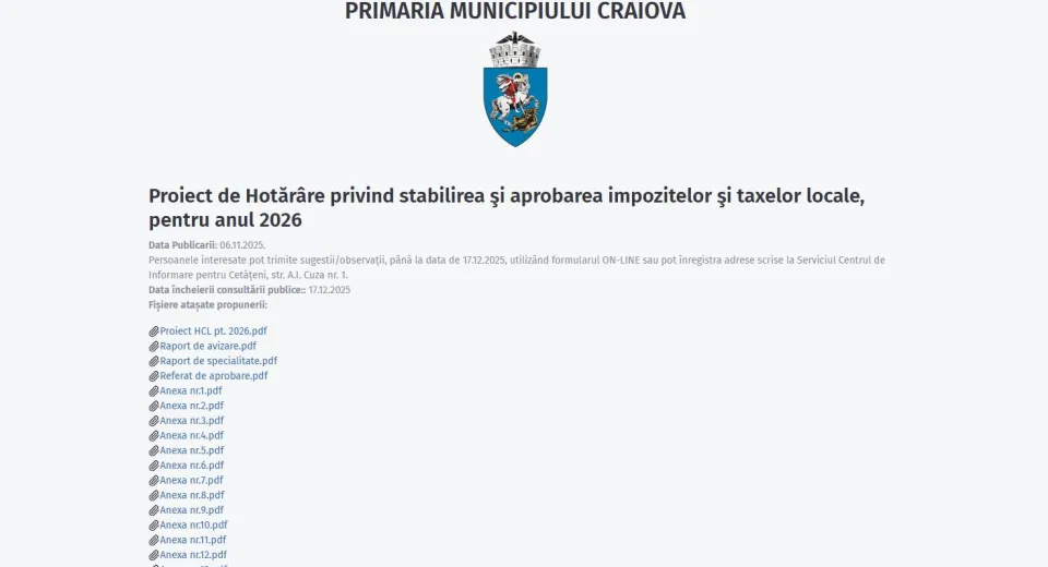 Foto Primăria invită cetățenii să participe la consultarea publică asupra taxelor locale