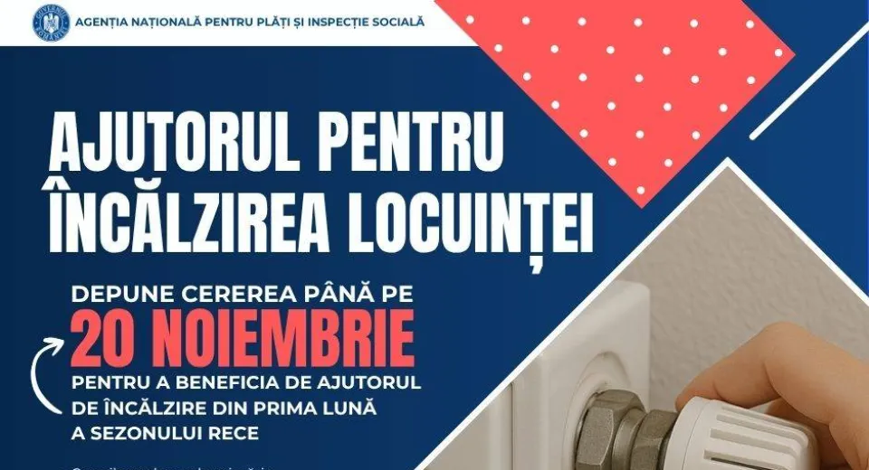 Foto ANPIS: 20 noiembrie, data limită pentru solicitarea ajutorului de încălzire