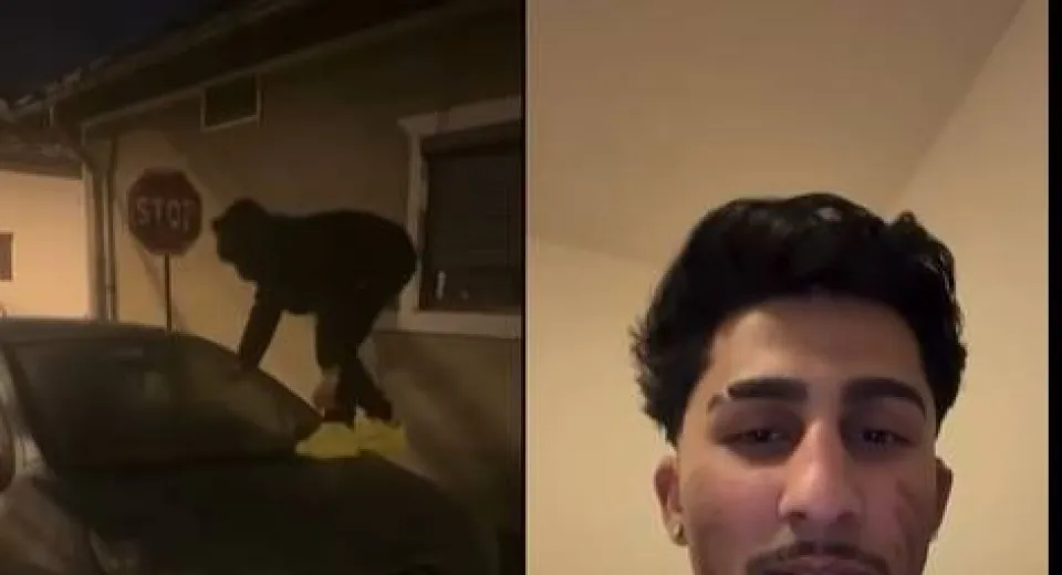 Foto MEHEDINȚI: Un tânăr a vandalizat două mașini. Totul a fost înregistrat pe TikTok