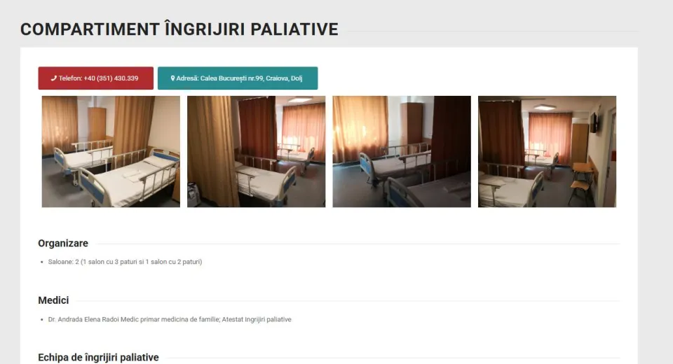 Foto Îngrijiri paliative la Spitalul Clinic de Neuropsihiatrie Craiova. Care sunt criteriile de internare 