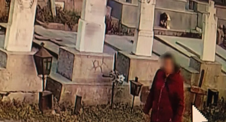 Foto CRAIOVA: O femeie a fost cea care a vandalizat crucea de pe mormântul lui Ilie Balaci