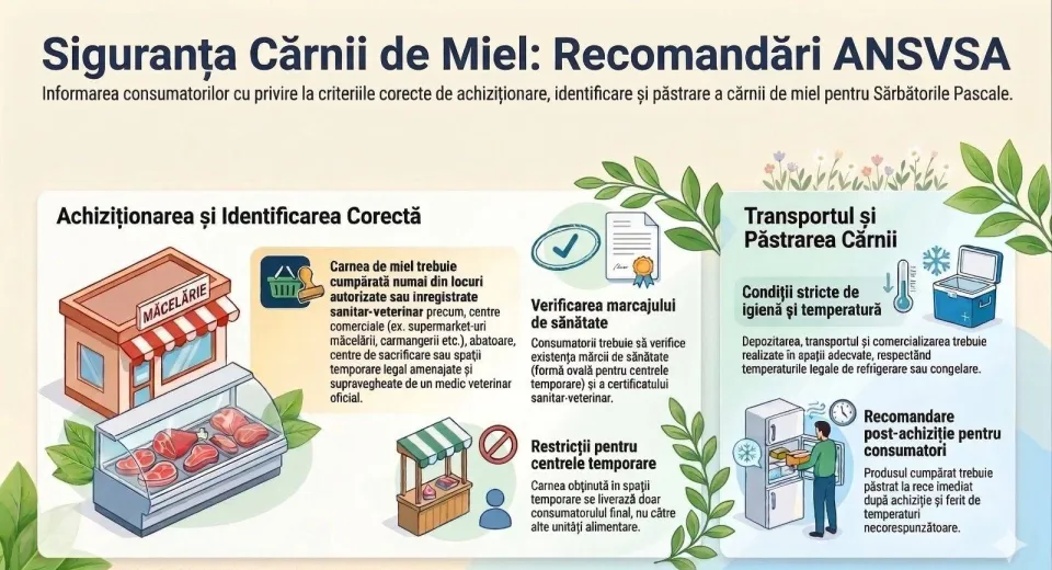 Foto ANSVSA: Evitați sursele neautorizate de carne de miel