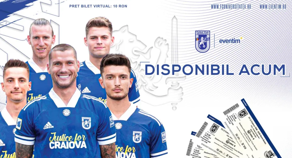 Foto De unde se pot achiziționa bilete virtuale pentru partida FC Universitatea Craiova - Gloria Buzău!