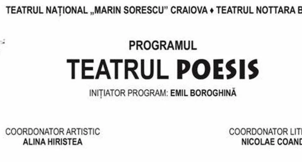 Foto Teatrul „POESIS” – un Teatru de Poezie iniţiat de actorul Emil Boroghină