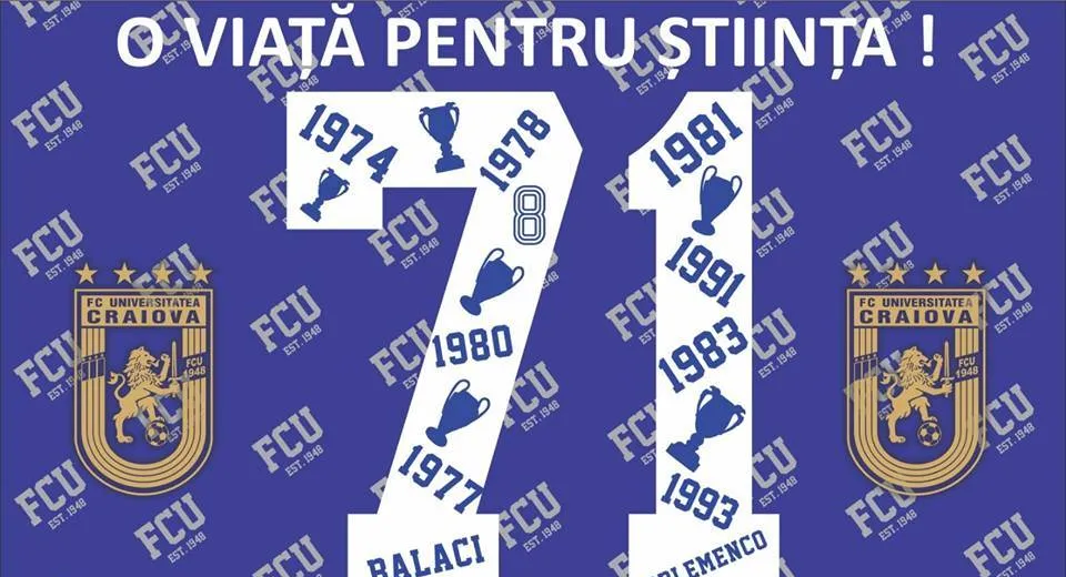 Foto La mulți ani, FC Universitatea Craiova! 71 de ani de istorie. Povestea continuă!