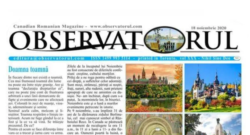 Foto Revista „OBSERVATORUL”/ 18 noiembrie 2020