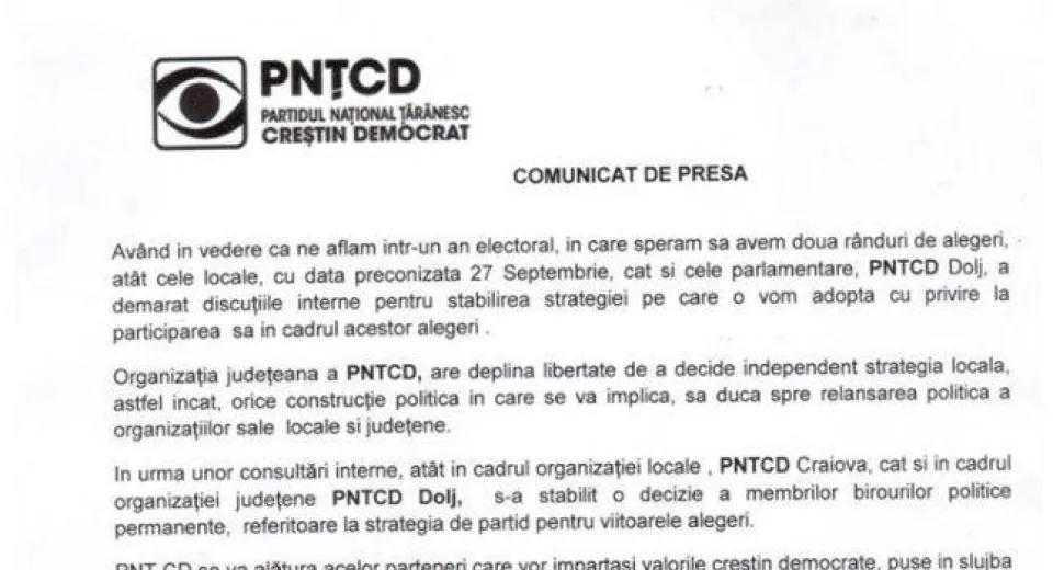 Foto PNŢCD Dolj îl susţine pe candidatul PNL Nicolae Giugea pentru funcţia de Primar al Craiovei!
