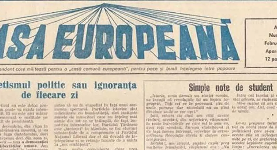 Foto Un editorial publicat în februarie 1990 în revista „CASA EUROPEANĂ”