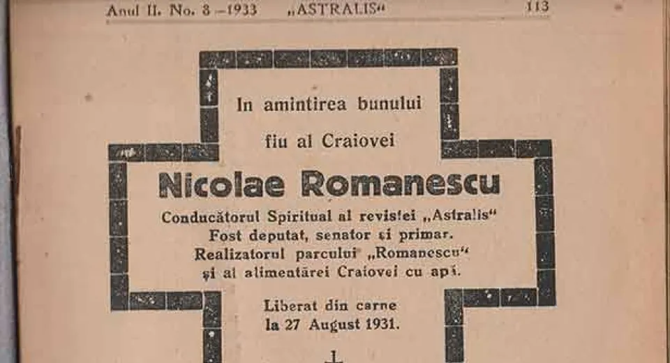 Foto Nicolae Romanescu a fost Preşedinte de Onoare al unui Cerc de Spiritism