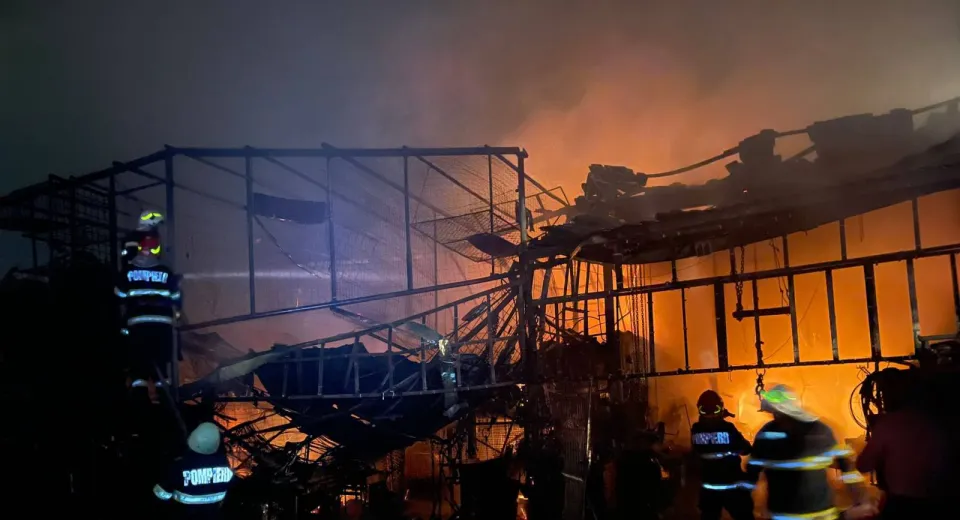 Foto Mehedinți: Incendiu puternic izbucnit la un atelier din Șimian 