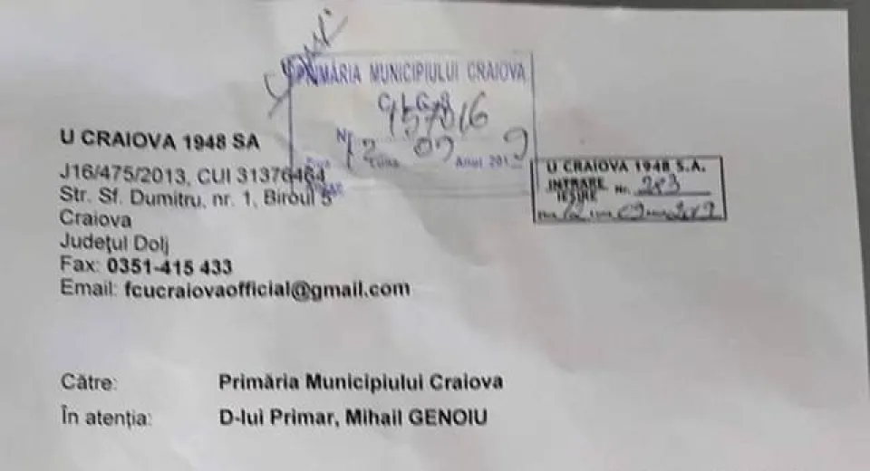 Foto FOTO. Mititelu a cerut oficial ca Știința să joace pe Oblemenco meciul cu U Cluj!