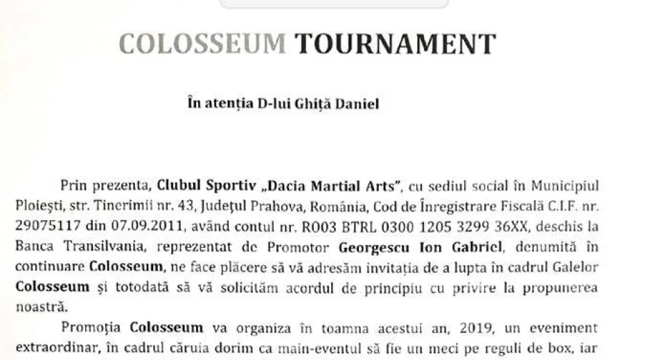 Foto Daniel Ghiță este gata să se lupte cu Benny Adegbuyi și pe reguli de box. Vezi anunțul lui Colosseum Tournament!