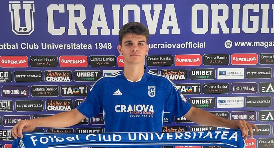 Foto Alexandru Iordache, 1,97 m, a semnat cu FC Universitatea Craiova. „L-am propus cu inima deschisă!