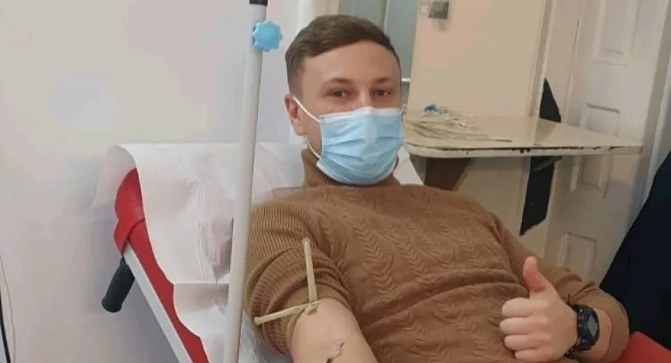 Foto Un jandarm din Vâlcea a donat plasmă după ce s-a vindecat de Covid 