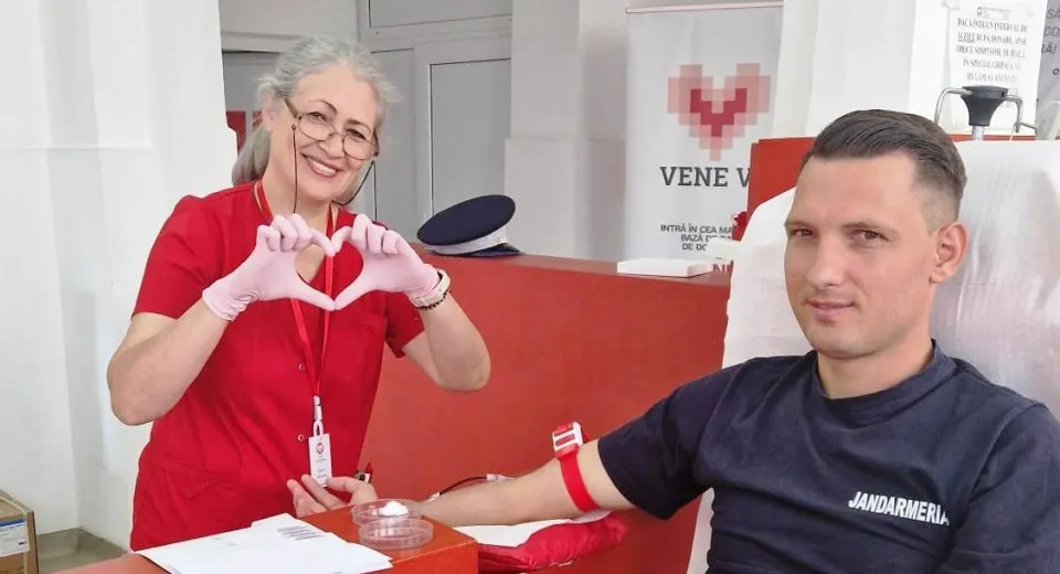 Foto Jandarmii gorjeni donează sânge. Campanie derulată până pe 30 aprilie 