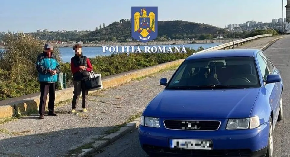 Foto Un bărbat care transporta pasageri fără autorizație s-a aruncat în Olt la vederea polițiștilor