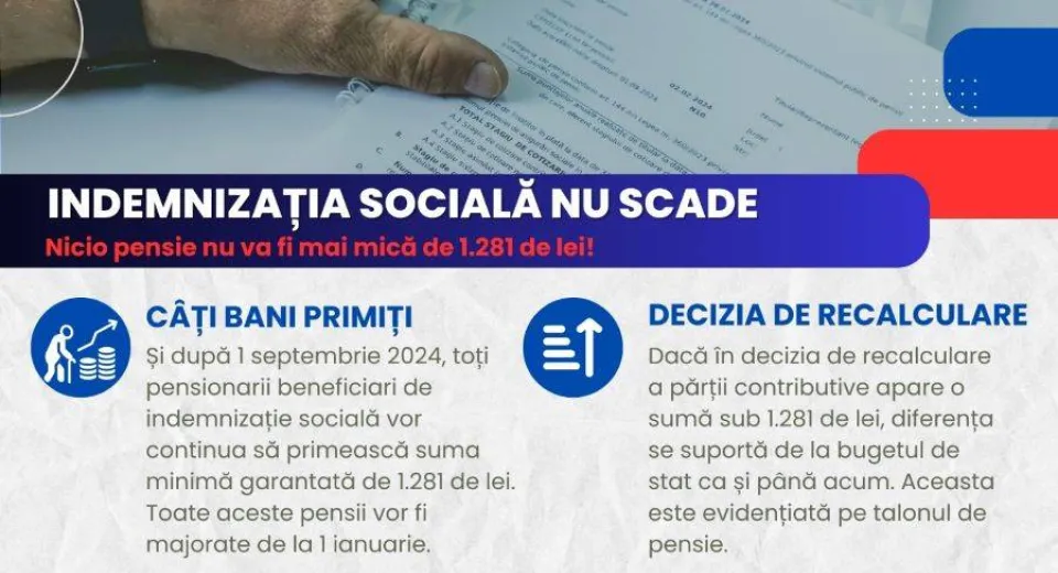 Foto Indemnizația socială pentru pensionari rămâne garantată la minimum 1.281 de lei