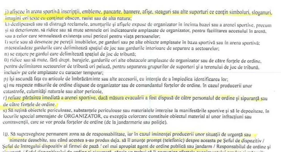 Foto Documentul care stabilește că FCU nu are nicio vină pentru desfășurarea evenimentelor de la Sfântu Gheorghe