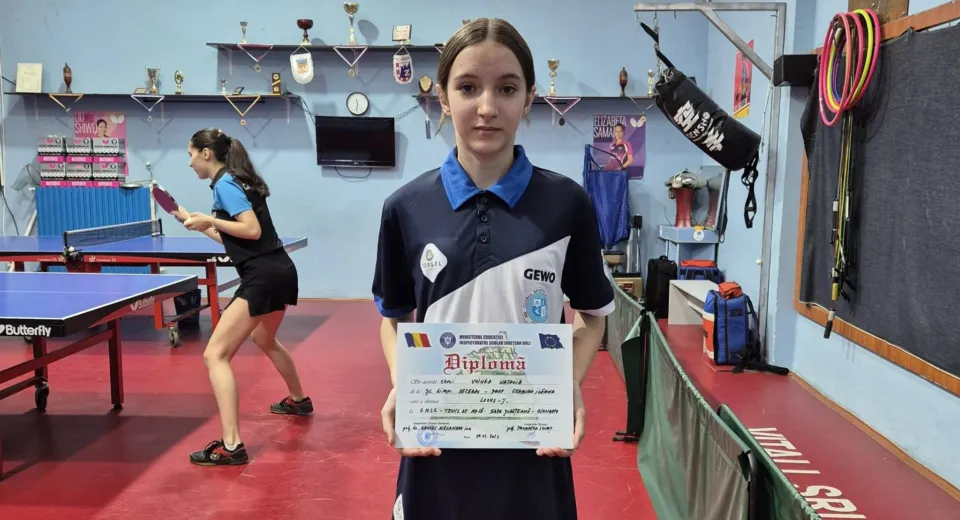 Foto Natalia Voinea, campioană județeană la tenis de masă în cadrul Olimpiadei Naționale a Sportului Școlar